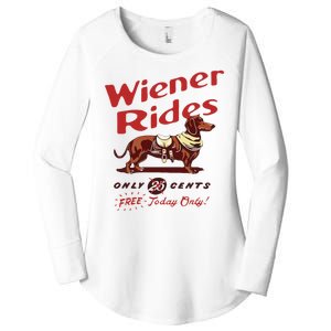 Wiener Rides Free Today Only Funny Wiener Dog Women's Perfect Tri Tunic Long Sleeve Shirt