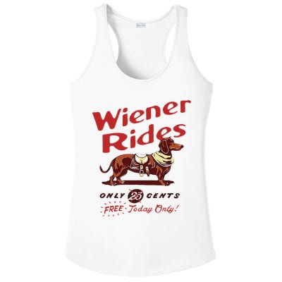 Wiener Rides Free Today Only Funny Wiener Dog Ladies PosiCharge Competitor Racerback Tank