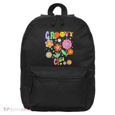 Womens Retro Groovy Cici Groovy Birthday Party Matching Family 16 in Basic Backpack