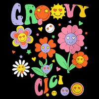 Womens Retro Groovy Cici Groovy Birthday Party Matching Family 16 in Basic Backpack