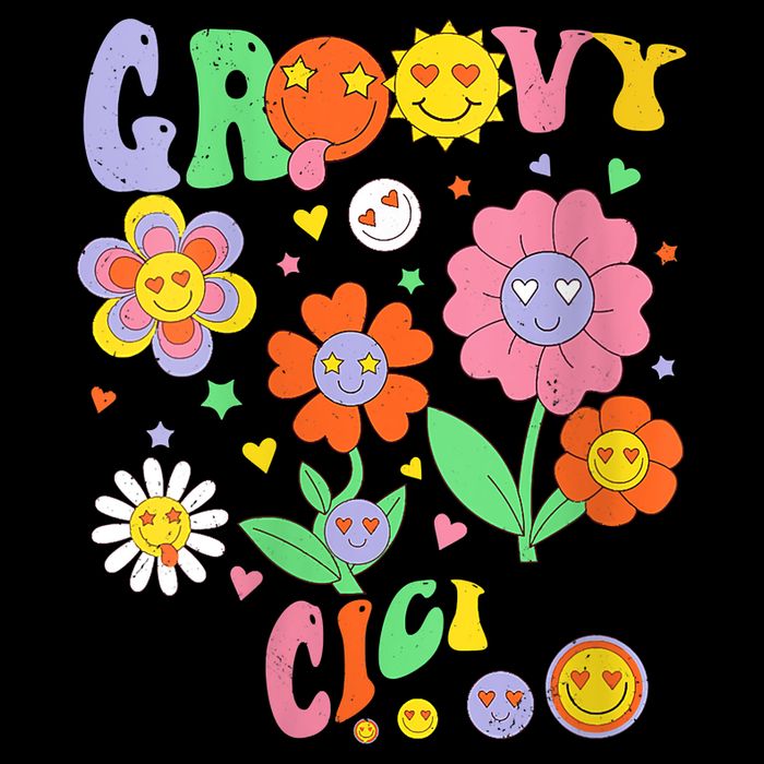 Womens Retro Groovy Cici Groovy Birthday Party Matching Family Poster
