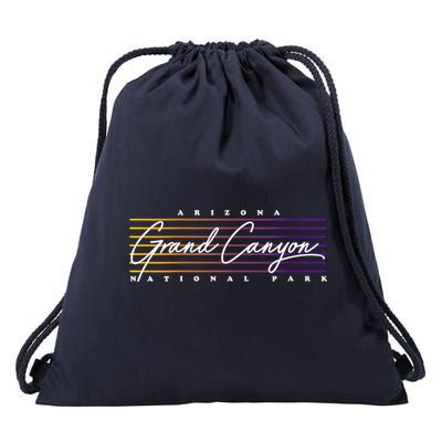 Retro Grand Canyon National Park Drawstring Bag