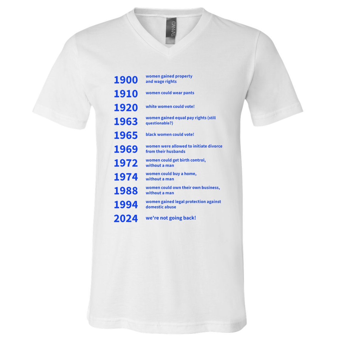 Women Rights Gained By Date Motivation V-Neck T-Shirt