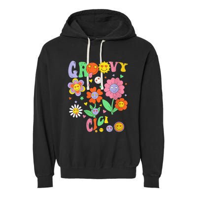 Wo Retro Groovy Cici Groovy Birthday Party Matching Family Garment-Dyed Fleece Hoodie