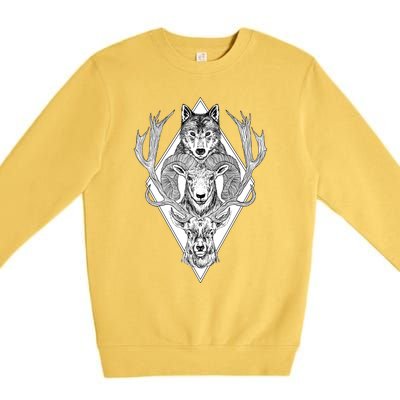 Wolf Ram Hart Premium Crewneck Sweatshirt