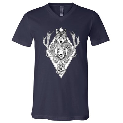 Wolf Ram Hart V-Neck T-Shirt