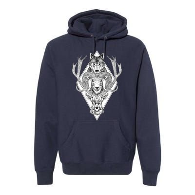 Wolf Ram Hart Premium Hoodie