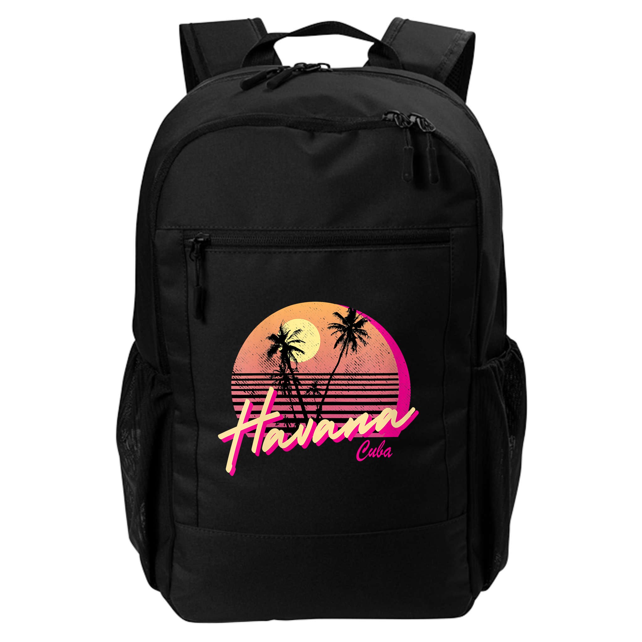 Womens Retro Havana Cuba California Beach Sunset Backpack