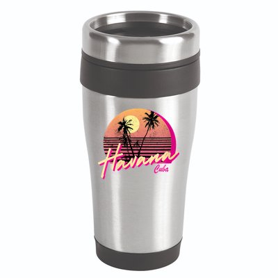 Womens Retro Havana Cuba California Beach Sunset 16oz Travel Tumbler