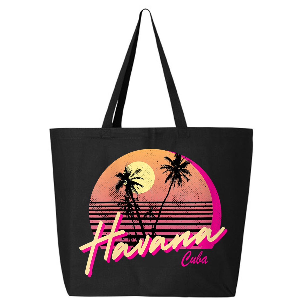 Womens Retro Havana Cuba California Beach Sunset 25L Jumbo Tote