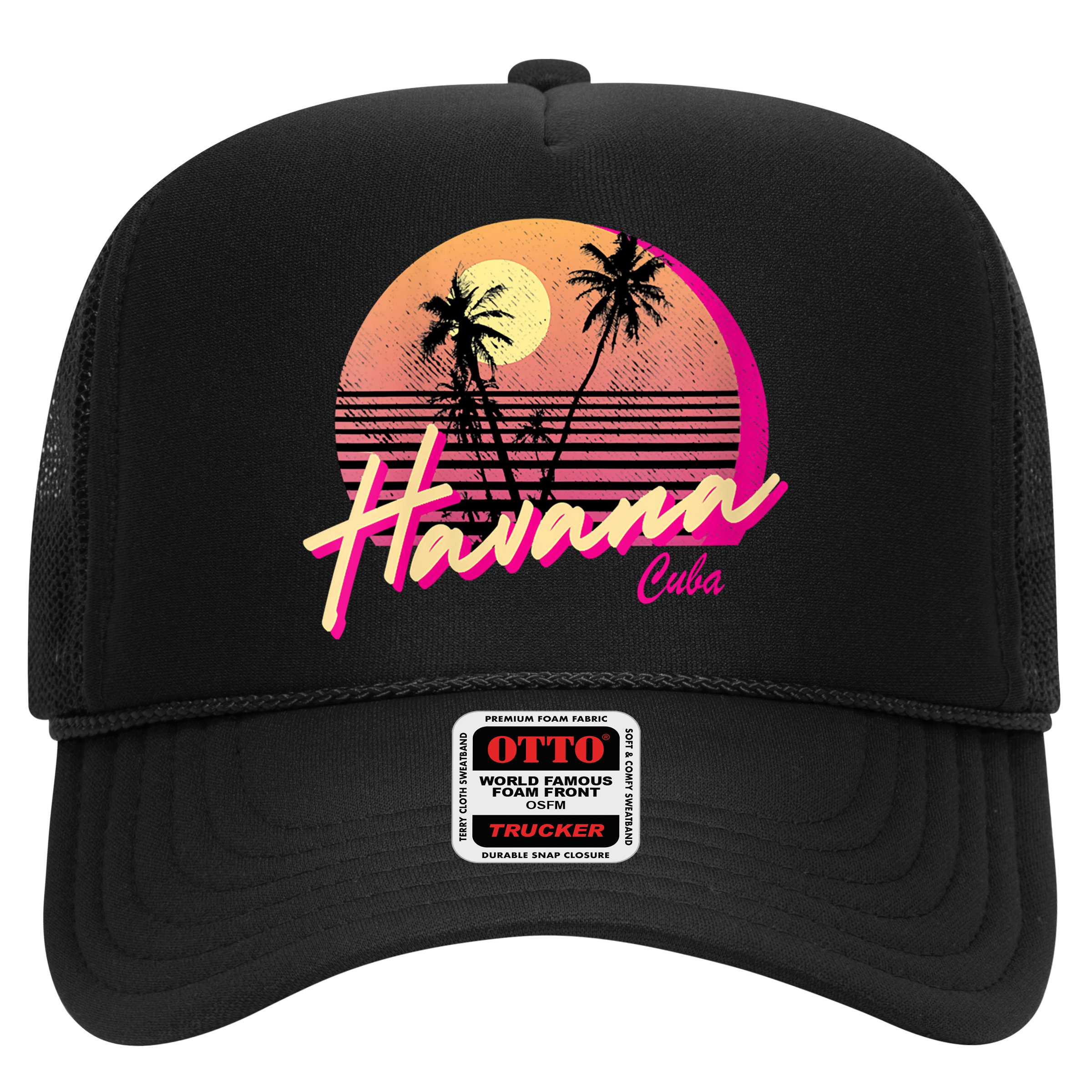 Womens Retro Havana Cuba California Beach Sunset Hat