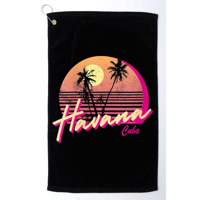Womens Retro Havana Cuba California Beach Sunset Golf Towel