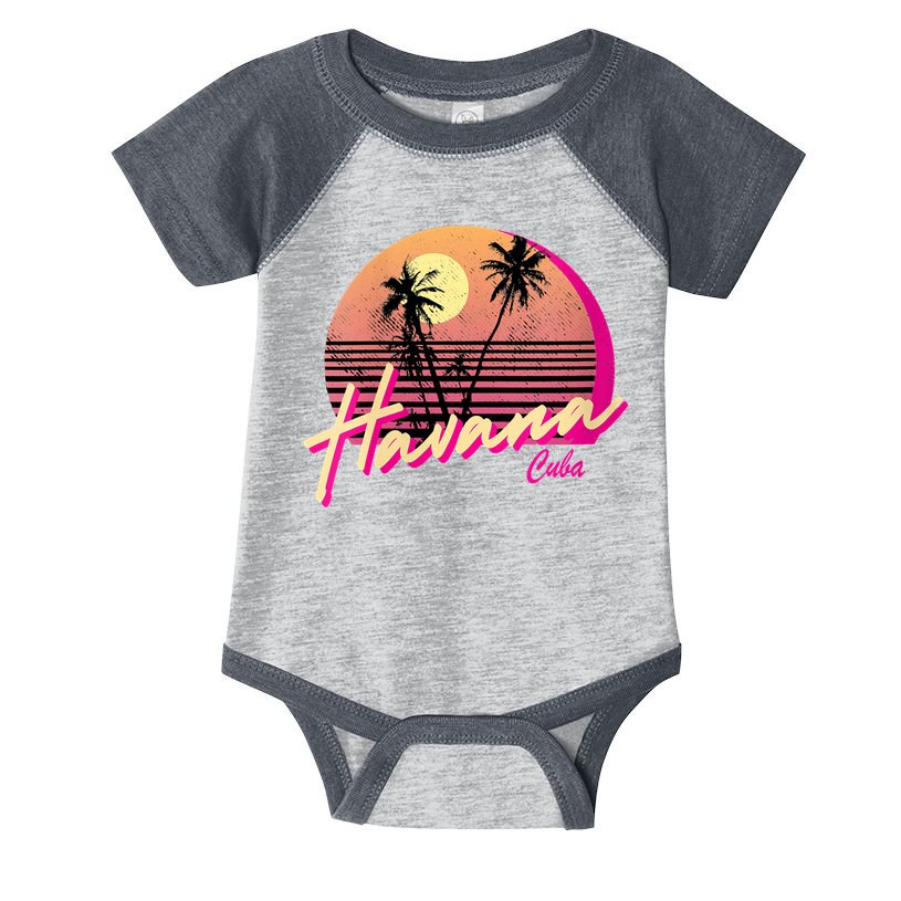 Womens Retro Havana Cuba California Beach Sunset Infant Baby Jersey Bodysuit