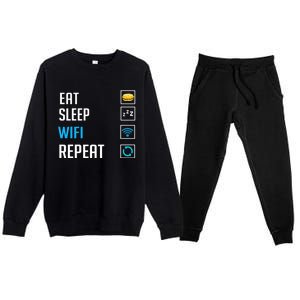 Wifi Router Internet Password Quotes Computer Wlan Premium Crewneck Sweatsuit Set