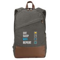Wifi Router Internet Password Quotes Computer Wlan Cotton Canvas Backpack