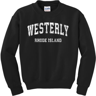 Westerly Rhode Island Ri Vintage Varsity Sports Kids Sweatshirt