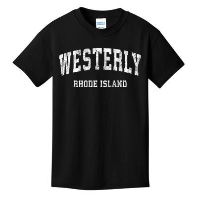 Westerly Rhode Island Ri Vintage Varsity Sports Kids T-Shirt