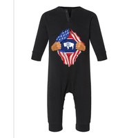 Wyoming Roots Inside State Flag American Proud Infant Fleece One Piece