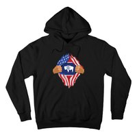 Wyoming Roots Inside State Flag American Proud Hoodie