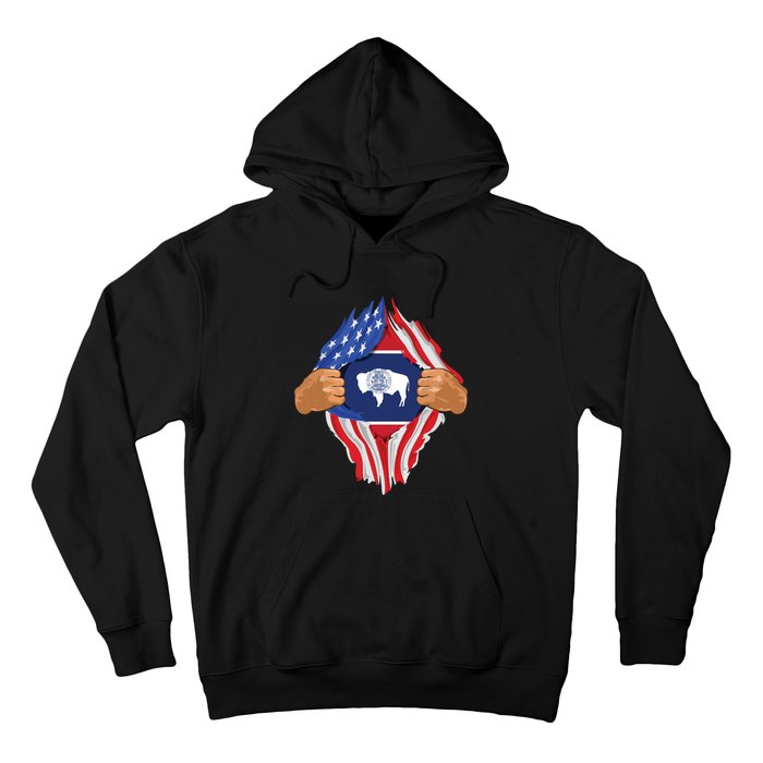 Wyoming Roots Inside State Flag American Proud Hoodie