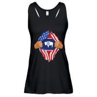 Wyoming Roots Inside State Flag American Proud Ladies Essential Flowy Tank