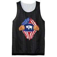 Wyoming Roots Inside State Flag American Proud Mesh Reversible Basketball Jersey Tank