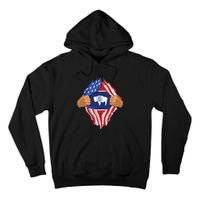 Wyoming Roots Inside State Flag American Proud Tall Hoodie