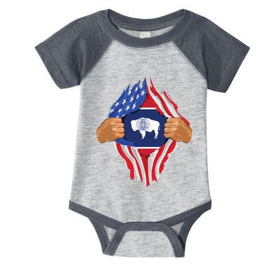 Wyoming Roots Inside State Flag American Proud Infant Baby Jersey Bodysuit