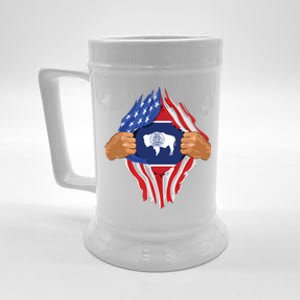 Wyoming Roots Inside State Flag American Proud Beer Stein