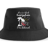 Womens Retirement It's 5 O'Clock Everywhere I'm Retired Summer Sustainable Bucket Hat