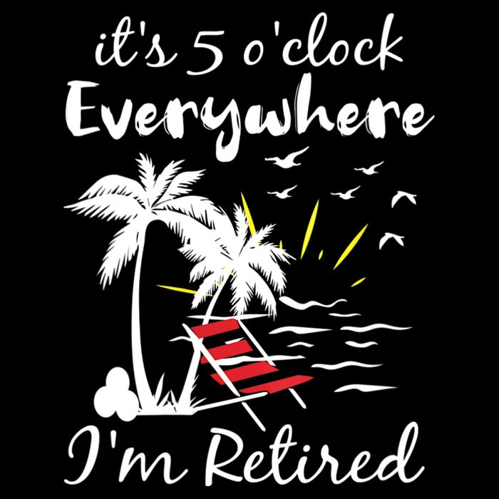 Womens Retirement It's 5 O'Clock Everywhere I'm Retired Summer Bucket Hat