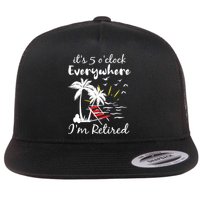 Womens Retirement It's 5 O'Clock Everywhere I'm Retired Summer Flat Bill Trucker Hat