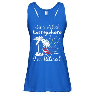 Womens Retirement It's 5 O'Clock Everywhere I'm Retired Summer Ladies Essential Flowy Tank
