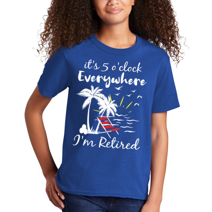 Womens Retirement It's 5 O'Clock Everywhere I'm Retired Summer Kids T-Shirt