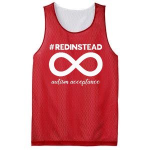 Wear Red Instead Acceptance Of Autism Autistic Mesh Reversible Basketball Jersey Tank