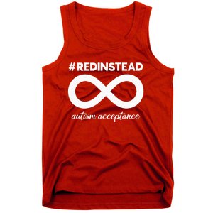 Wear Red Instead Acceptance Of Autism Autistic Tank Top