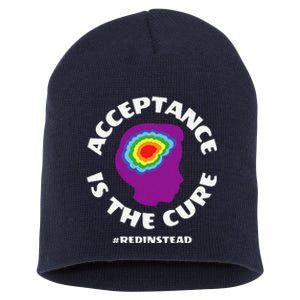 Wear Red Instead In April For REDinstead Autism Awareness Short Acrylic Beanie