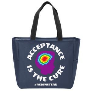 Wear Red Instead In April For REDinstead Autism Awareness Zip Tote Bag