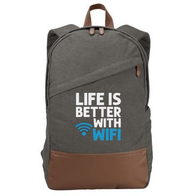 Wifi Router Internet Password Quotes Computer Wlan Cotton Canvas Backpack