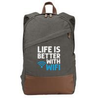 Wifi Router Internet Password Quotes Computer Wlan Cotton Canvas Backpack