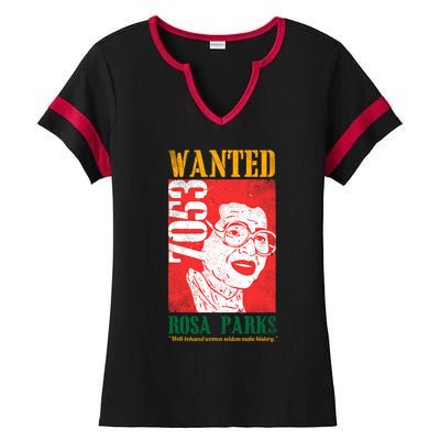 Wanted Rosa Inspirational Black History Month Gift Ladies Halftime Notch Neck Tee