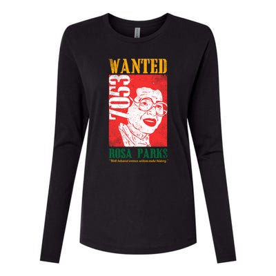 Wanted Rosa Inspirational Black History Month Gift Womens Cotton Relaxed Long Sleeve T-Shirt