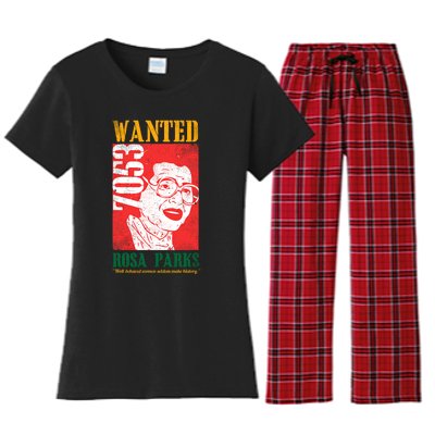 Wanted Rosa Inspirational Black History Month Gift Women's Flannel Pajama Set