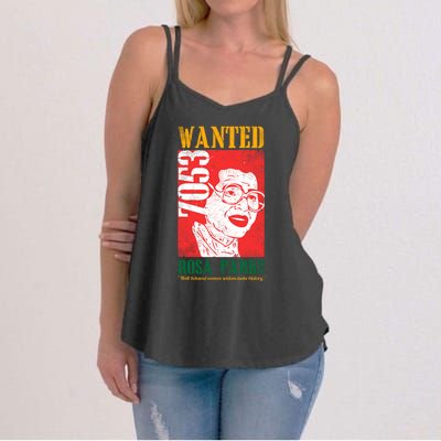 Wanted Rosa Inspirational Black History Month Gift Women's Strappy Tank