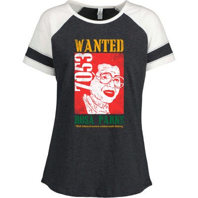 Wanted Rosa Inspirational Black History Month Gift Enza Ladies Jersey Colorblock Tee