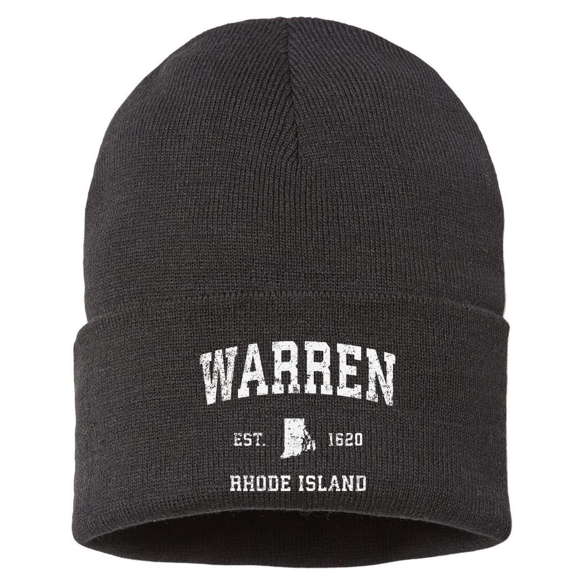 Warren Rhode Island Ri Vintage Athletic Sports Sustainable Knit Beanie
