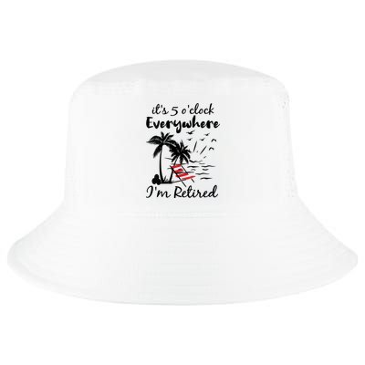 Womens Retirement It's 5 O'Clock Everywhere I'm Retired Summer Cool Comfort Performance Bucket Hat