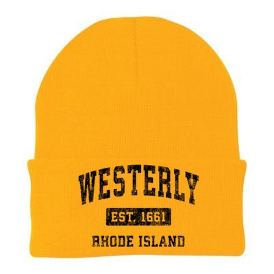 Westerly Rhode Island Ri Vintage Established Sports Knit Cap Winter Beanie