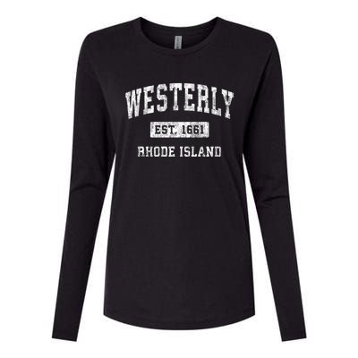 Westerly Rhode Island Ri Vintage Established Sports Womens Cotton Relaxed Long Sleeve T-Shirt