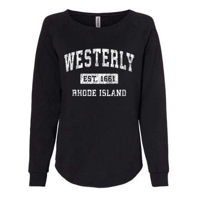 Westerly Rhode Island Ri Vintage Established Sports Womens California Wash Sweatshirt